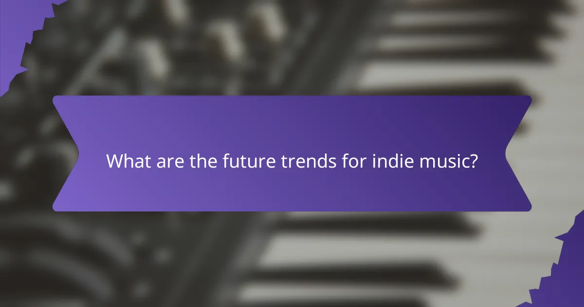What are the future trends for indie music?