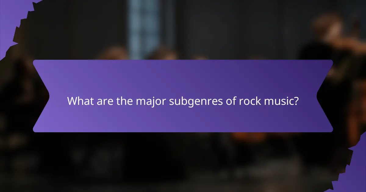 What are the major subgenres of rock music?