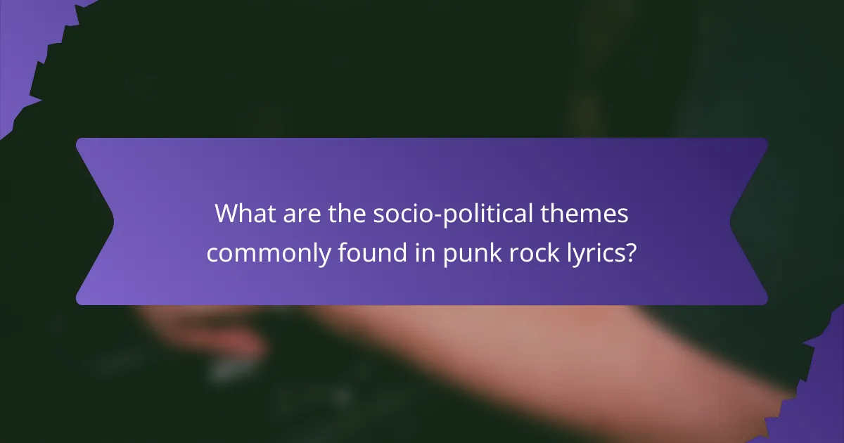 What are the socio-political themes commonly found in punk rock lyrics?