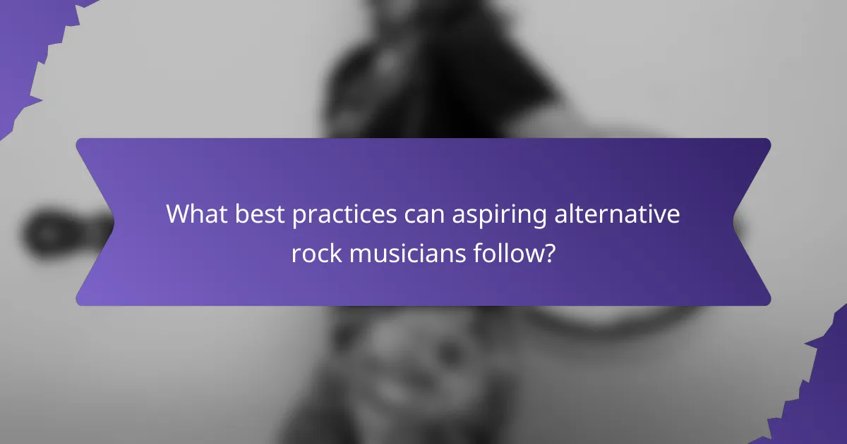 What best practices can aspiring alternative rock musicians follow?