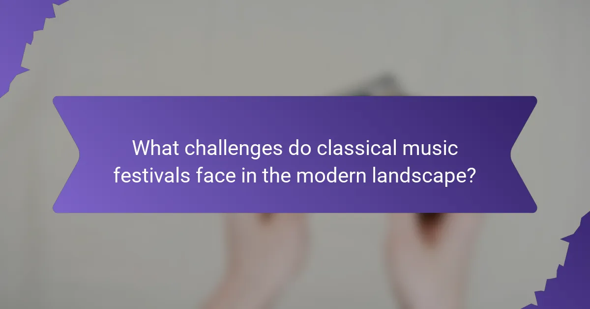 What challenges do classical music festivals face in the modern landscape?