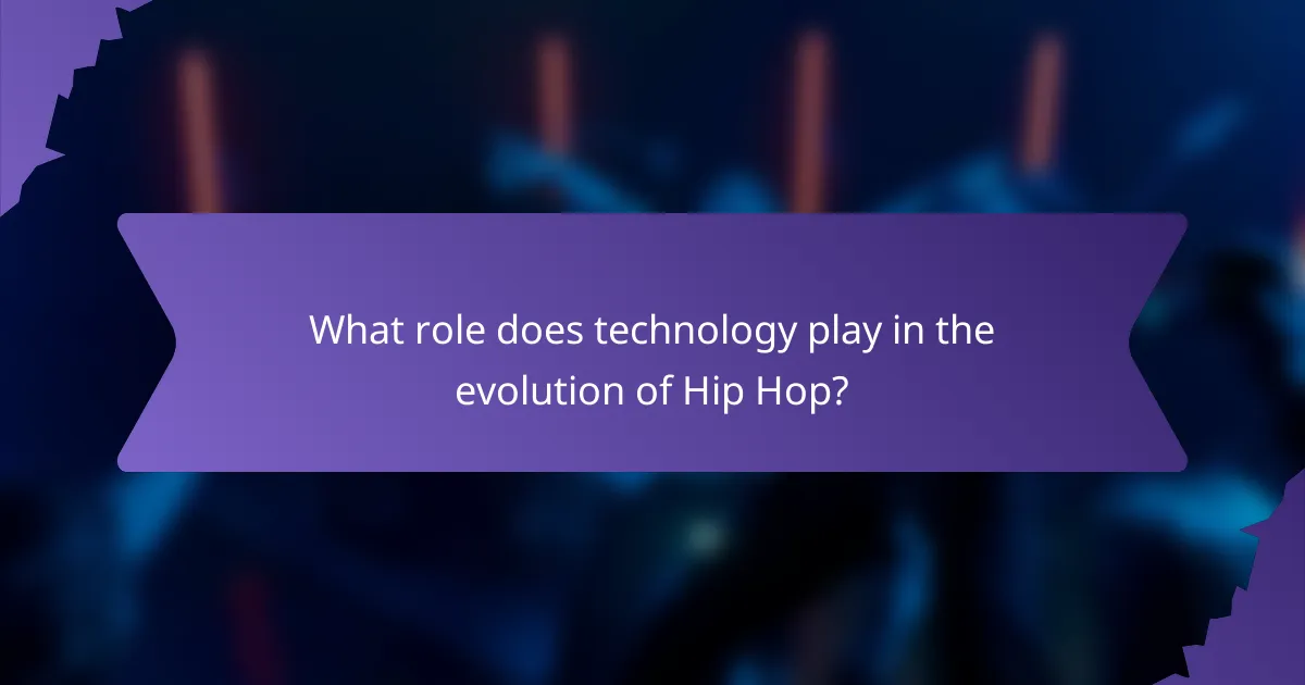 What role does technology play in the evolution of Hip Hop?