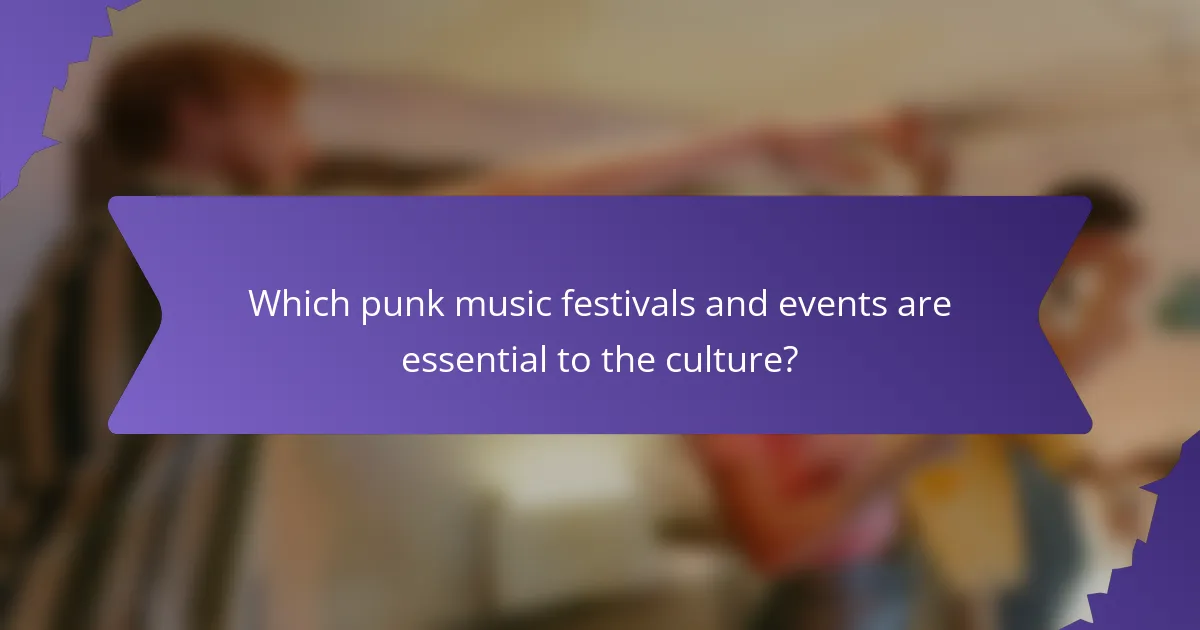 Which punk music festivals and events are essential to the culture?